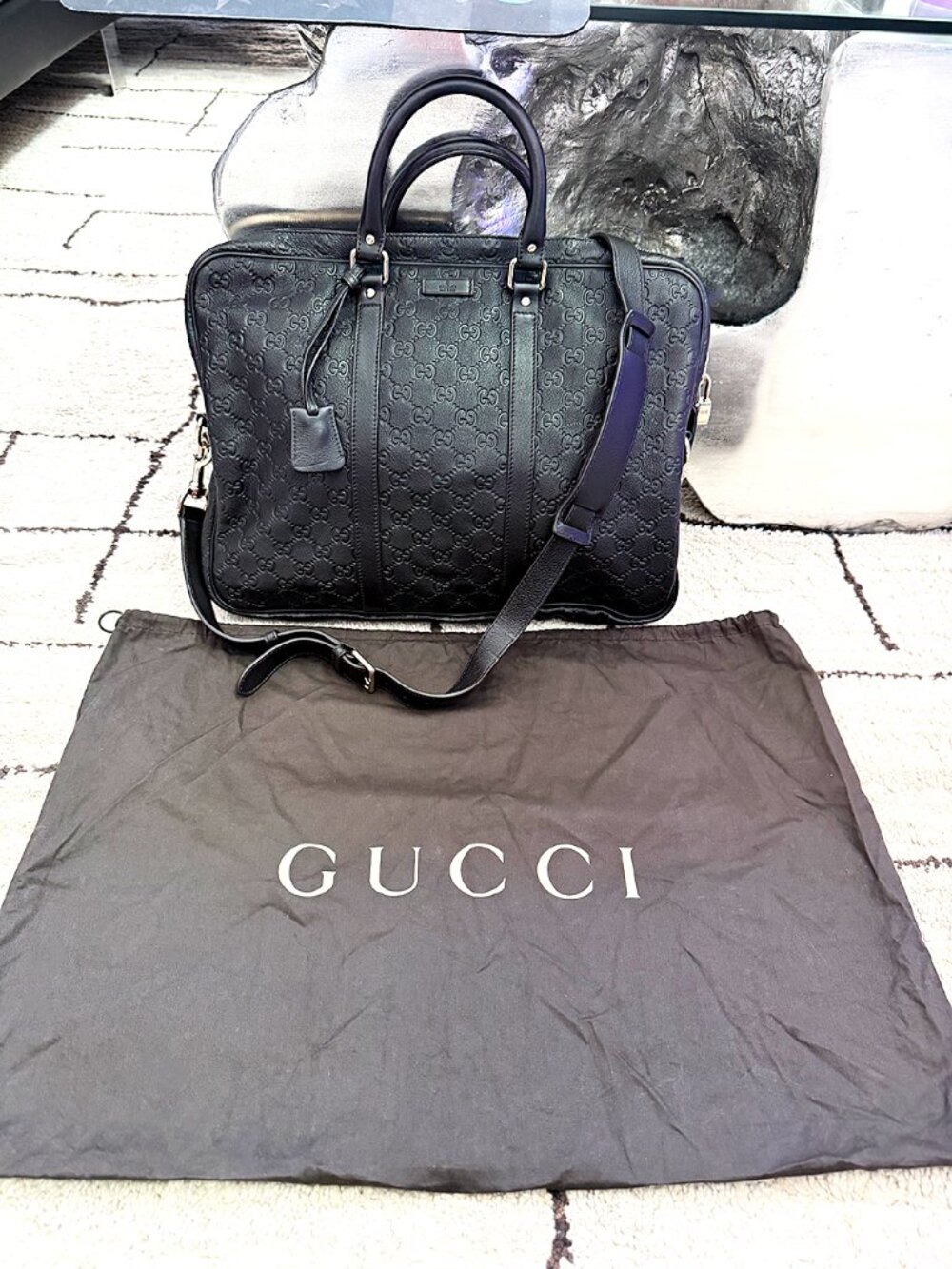 Gucci Briefcase Brown Leather Bag